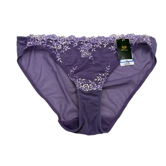 Wacoal Embrace Lace Hi Cut Panty Sz XL Grape - Picture 3 of 5